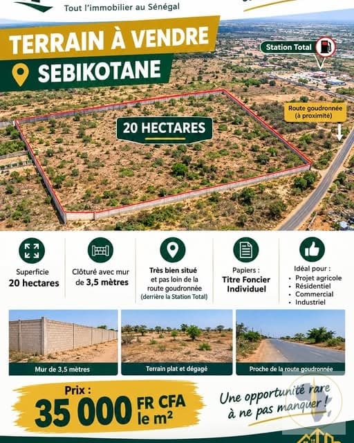 Terrain à vendre à Sebikotane — photo principale
