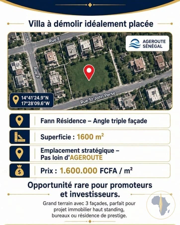 Terrain à vendre à Dakar — photo principale